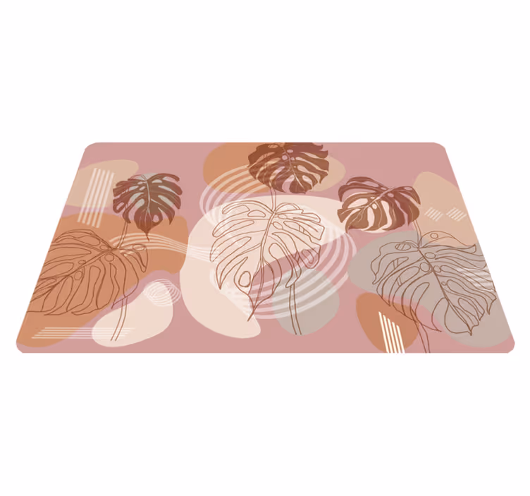 Tapis vinyle nature esquisse de feuilles continue - TenStickers