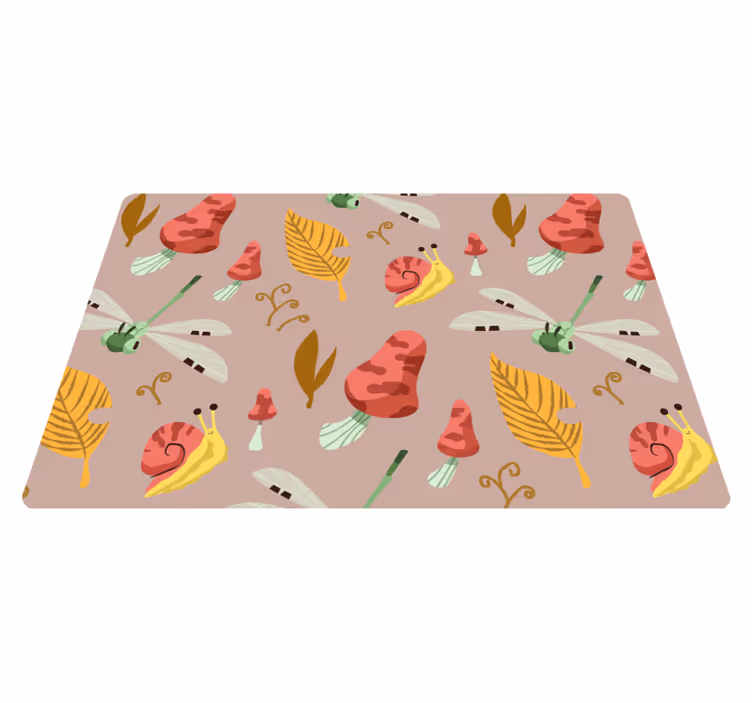 Tapis vinyle nature motif faune et flore automnale - TenStickers