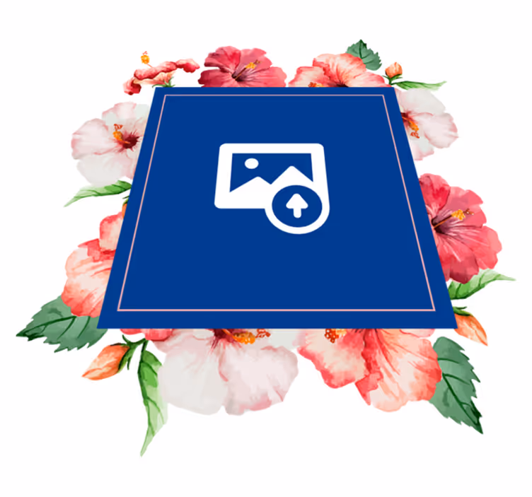 Tapis vinyle nature design floral hibiscus - TenStickers