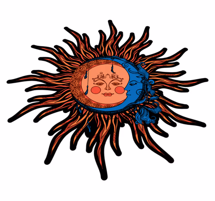 Tapis vinyle nature soleil et lune célestes - TenStickers