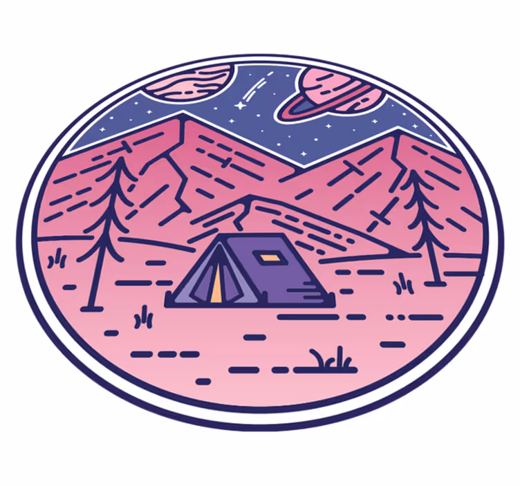Tapis vinyle nature scène d'aventure en camping - TenStickers