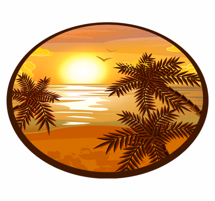 Tapis vinyle nature vue paisible sur le coucher de soleil - TenStickers