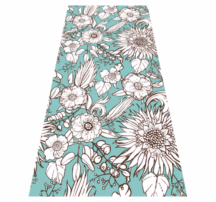 Tapis vinyle nature motif écran floral - TenStickers