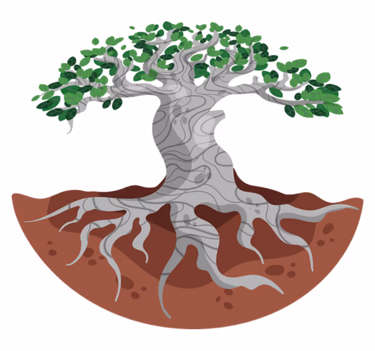 Tapis vinyle nature racines d'arbres stylisées - TenStickers