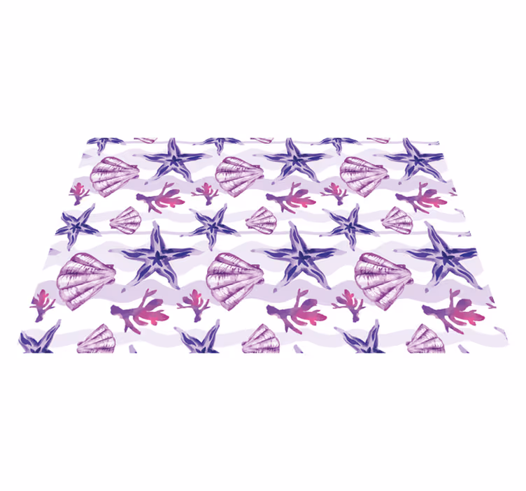 Tapis vinyle nature motif coquillage corail - TenStickers