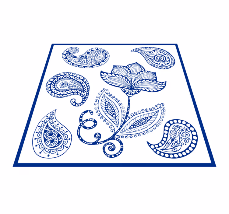 Tapis vinyle nature motif paisley botanique - TenStickers
