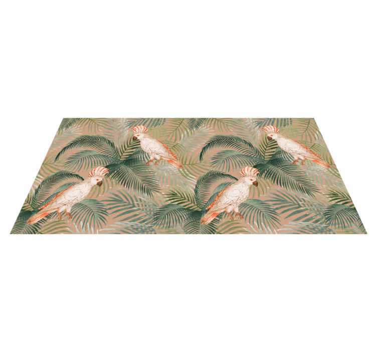 Tapis vinyle nature perroquets et palmiers - TenStickers