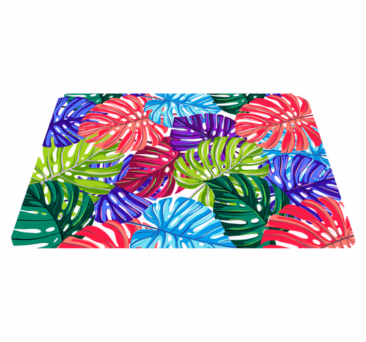 Tapis vinyle fleurs et plantes monstera tropicale - TenStickers