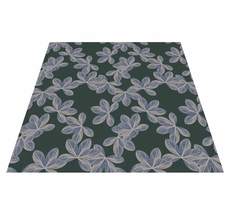 Tapis vinyle fleurs et plantes design feuilles sombres - TenStickers
