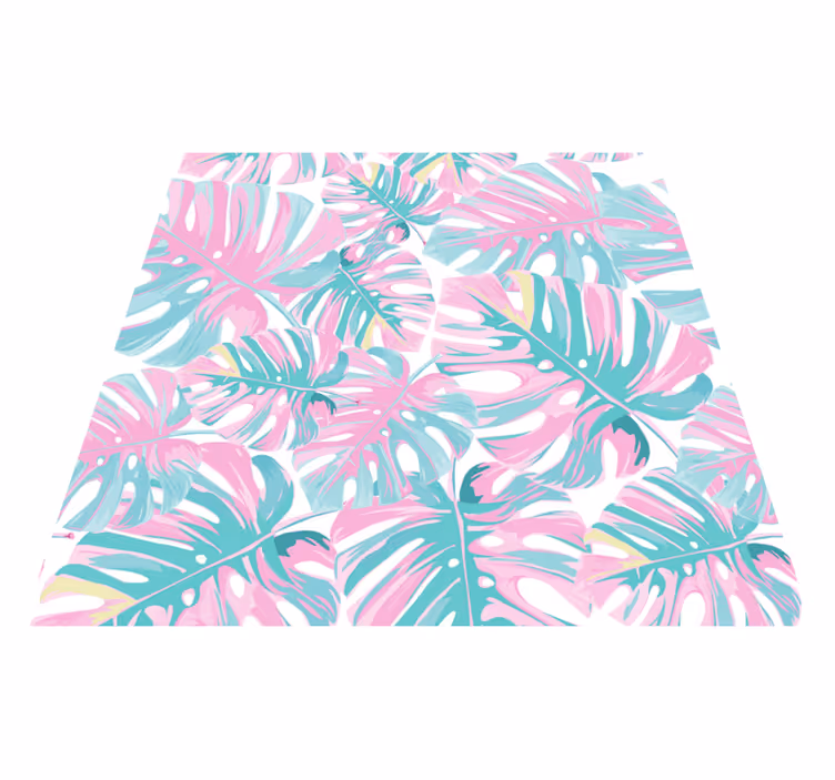 Tapis vinyle fleurs et plantes motif monstera deliciosa - TenStickers