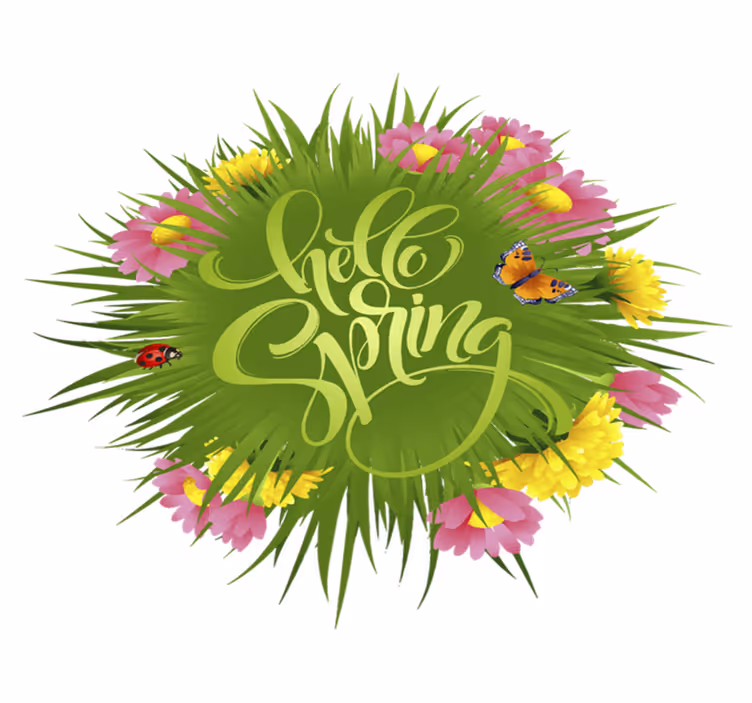 Tapis vinyle fleurs et plantes champêtre printemps - TenStickers
