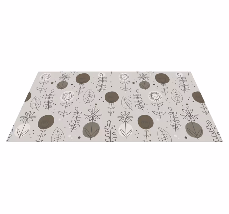 Tapis vinyle fleurs et plantes motifs couleurs naturelles - TenStickers