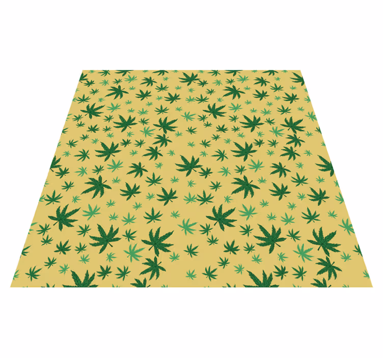 Tapis vinyle fleurs et plantes motif cannabis sans joint - TenStickers