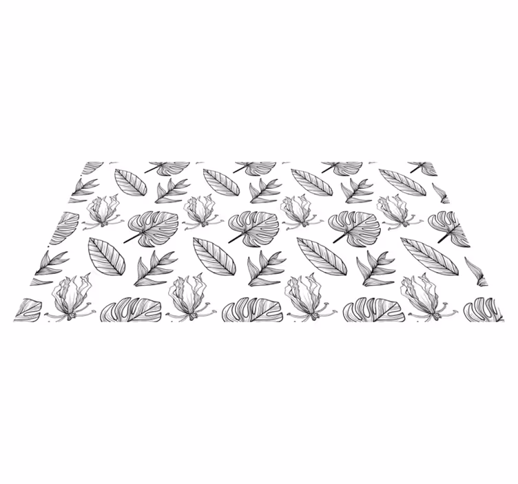 Tapis vinyle fleurs et plantes feuilles tropicales - TenStickers