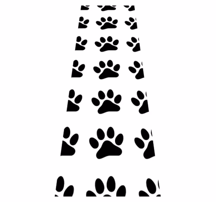 Tapis vinyle chambre empreintes de pattes noires - TenStickers