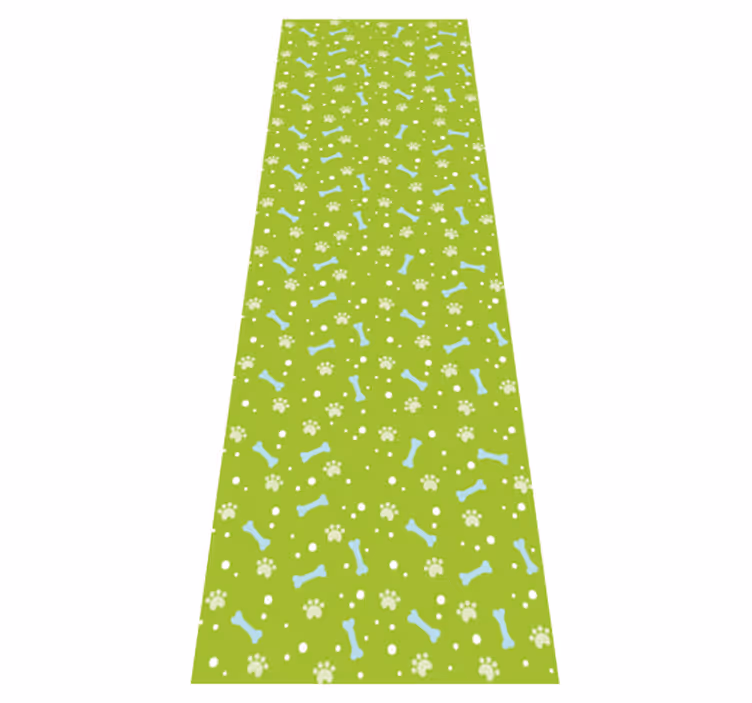 Tapis vinyle chambre empreintes de chien bleu et vert - TenStickers