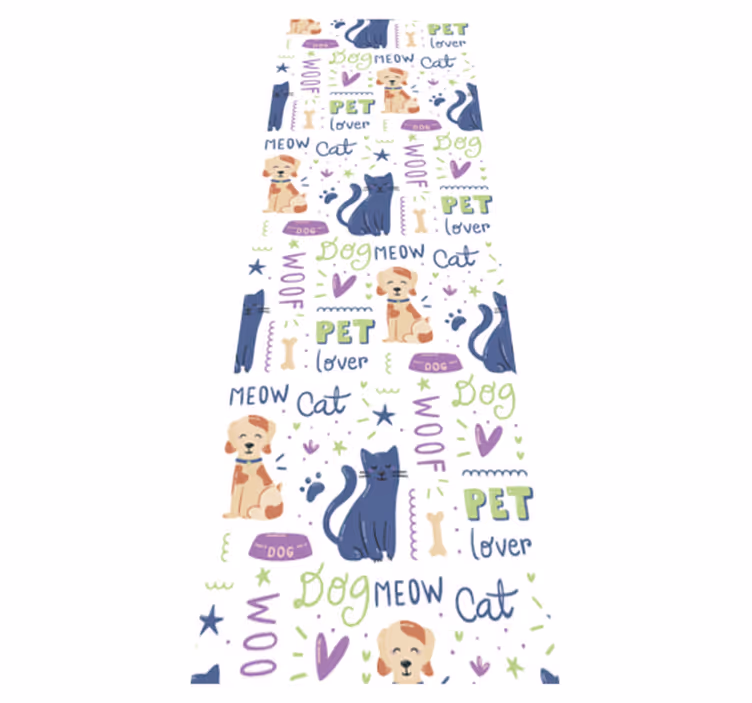 Tapis vinyle chambre dessin coloré de chiens - TenStickers
