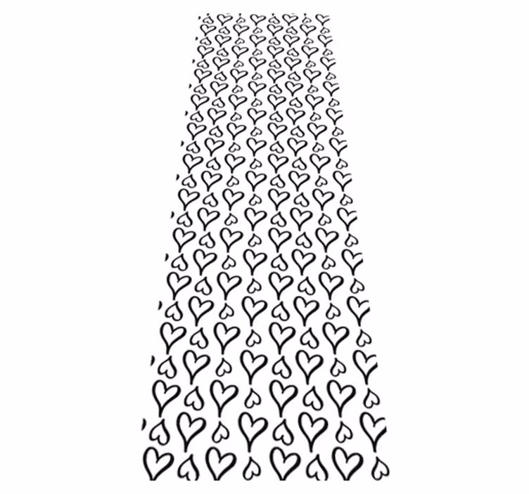 Tapis vinyle chambre icônes de cœur illustrées noires - TenStickers