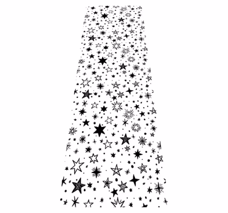 Tapis vinyle chambre motif étoiles noires fond blanc - TenStickers