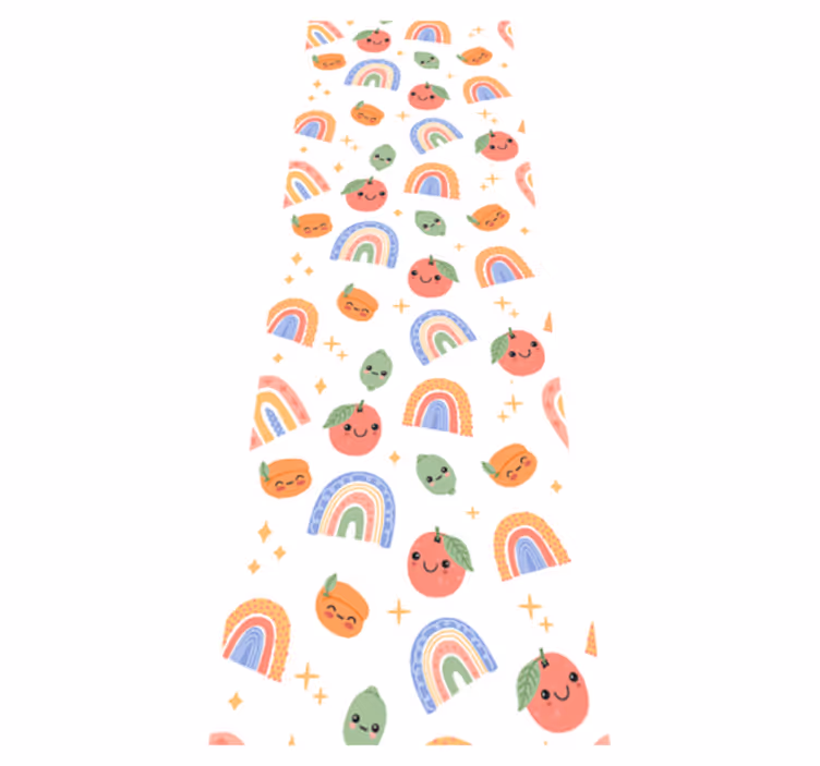 Tapis vinyle chambre bébés fruits avec visage - TenStickers