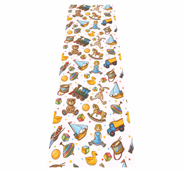 Tapis vinyle chambre design mignon jouets en bois et ours - TenStickers