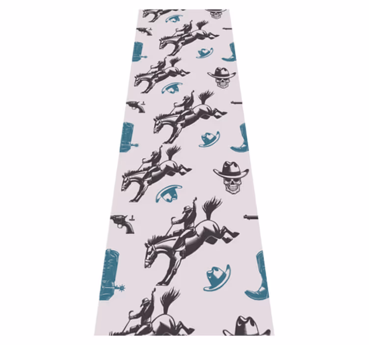 Tapis vinyle chambre motif chevaux cowboy - TenStickers
