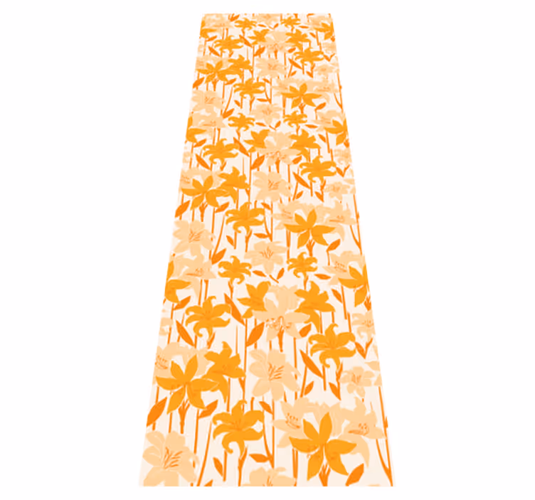Tapis vinyle chambre petites fleurs orange mignonnes - TenStickers