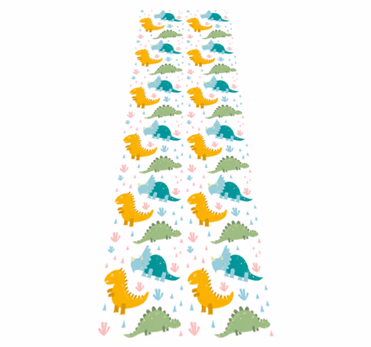 Tapis vinyle chambre motif adorables dinosaures - TenStickers