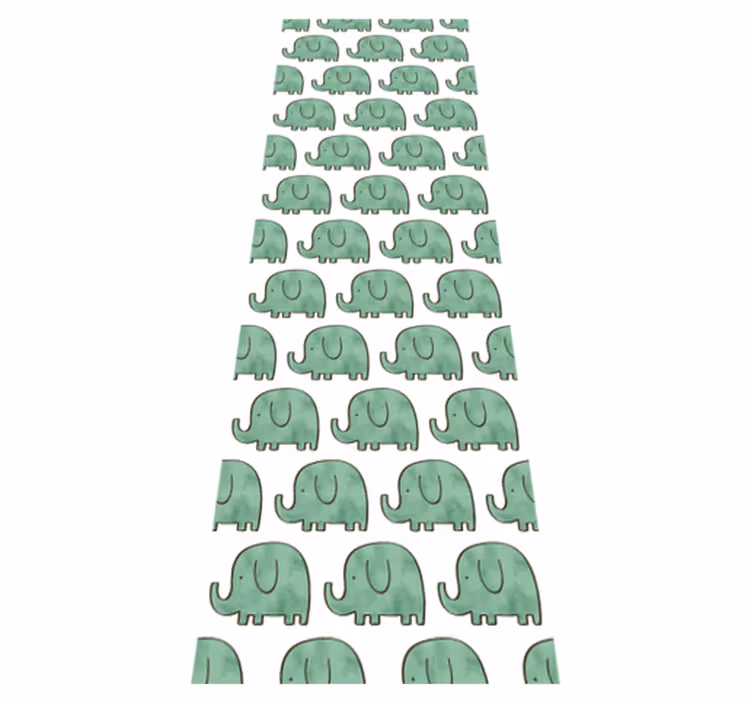 Tapis vinyle chambre motif éléphants mignons - TenStickers