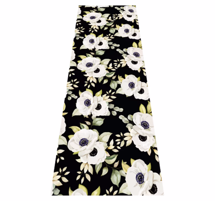 Tapis vinyle chambre motif de belles roses blanches - TenStickers