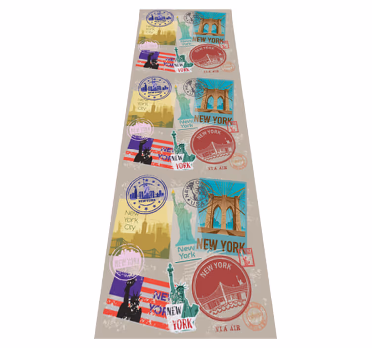 Tapis vinyle chambre collage ancien nyc - TenStickers