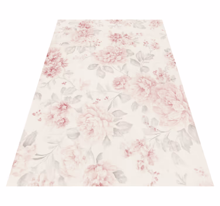 Tapis vinyle chambre design floral vintage rose - TenStickers