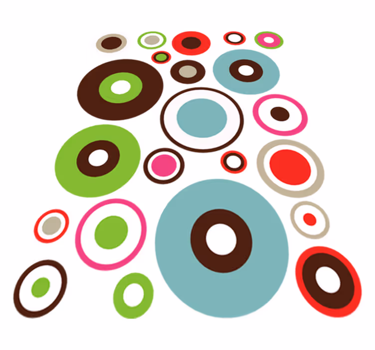 Tapis vinyle géométrique cercles géométriques simples - TenStickers