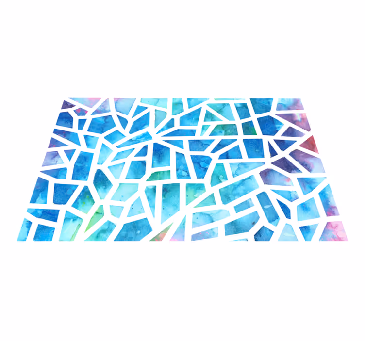 Tapis vinyle géométrique mosaïque de triangles aquarelle - TenStickers