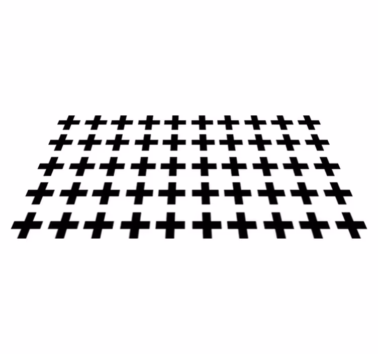 Tapis vinyle géométrique croisements noir et blanc - TenStickers