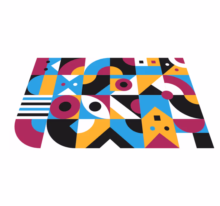 Tapis vinyle géométrique formes géométriques colorées - TenStickers