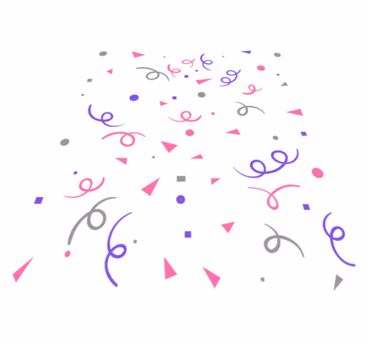 Tapis vinyle géométrique confettis gris rose violet - TenStickers