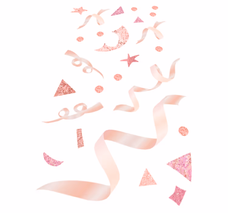 Tapis vinyle géométrique confettis rose clair - TenStickers
