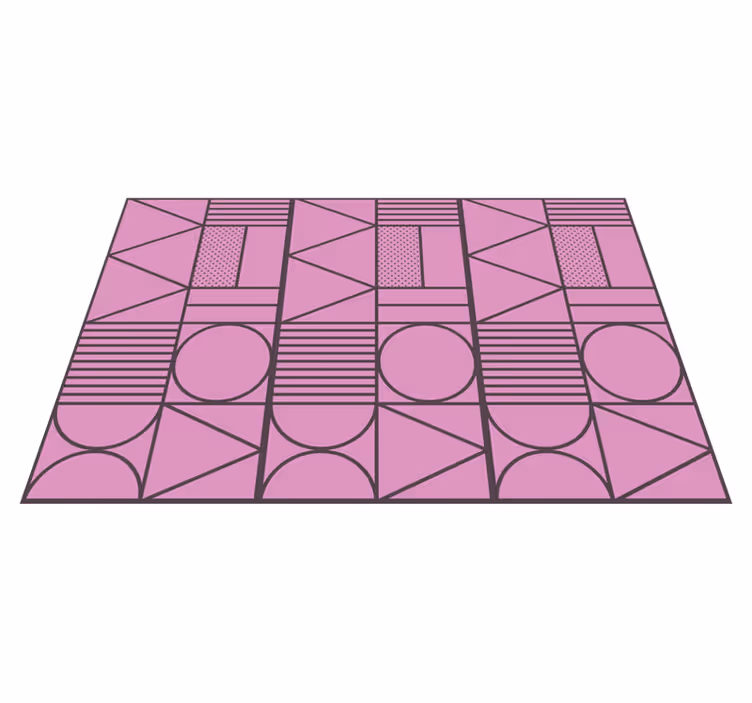 Tapis vinyle géométrique bloc de couleurs rose et gris - TenStickers