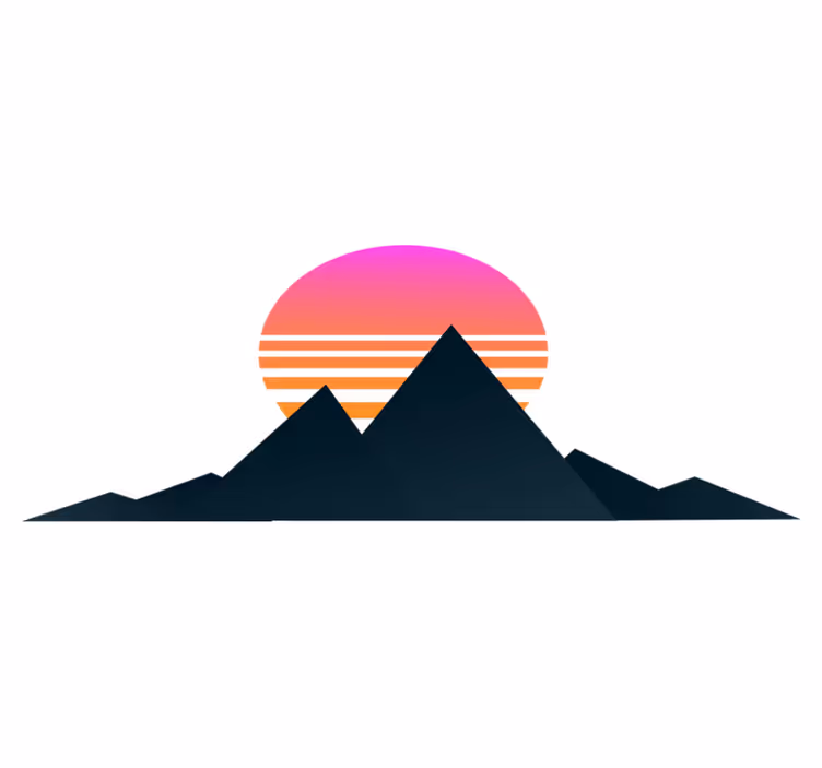 Tapis vinyle géométrique crépuscule en montagne - TenStickers