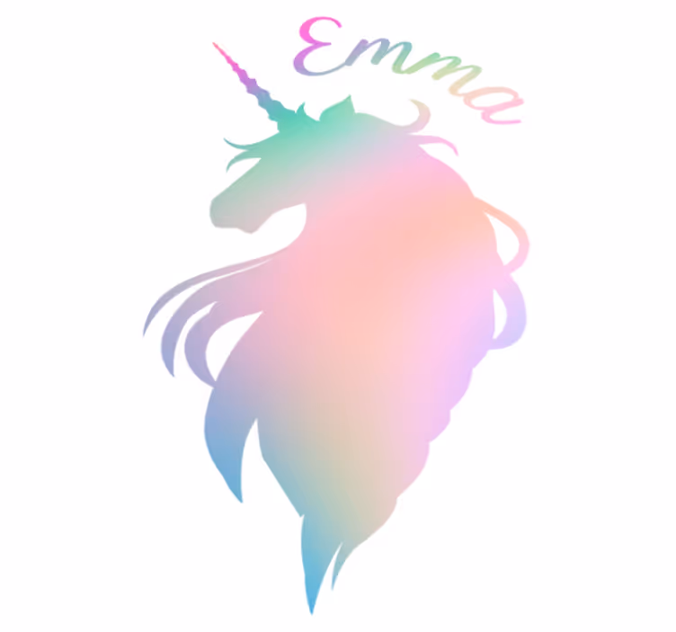 Tapis vinyle pour enfants silhouette licorne personnalisable - TenStickers
