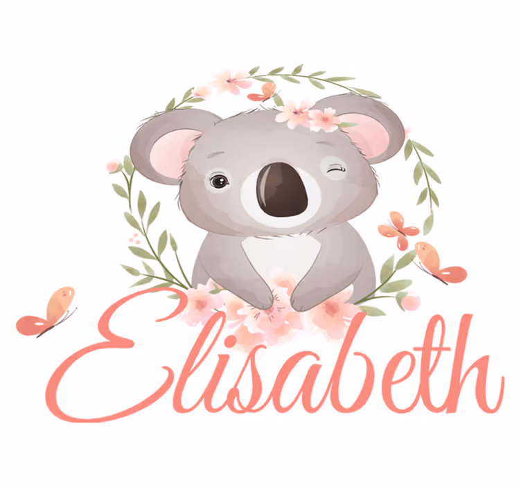 Tapis vinyle pour enfants animaux mignons koala avec nom - TenStickers