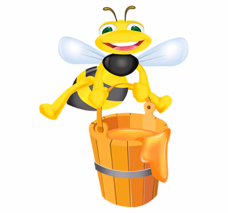 Tapis vinyle pour enfants abeille et pot de miel - TenStickers