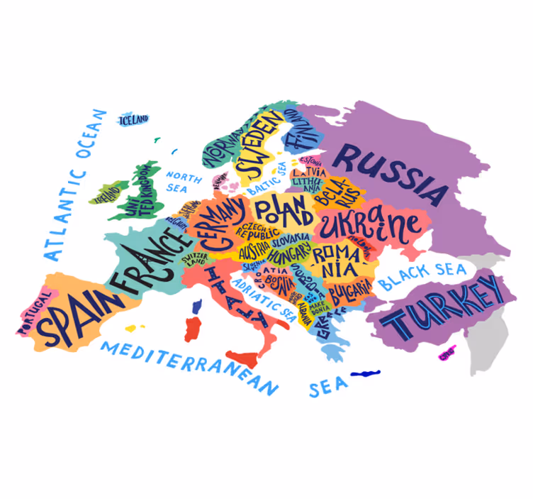 Tapis vinyle pour enfants carte de l'europe - TenStickers