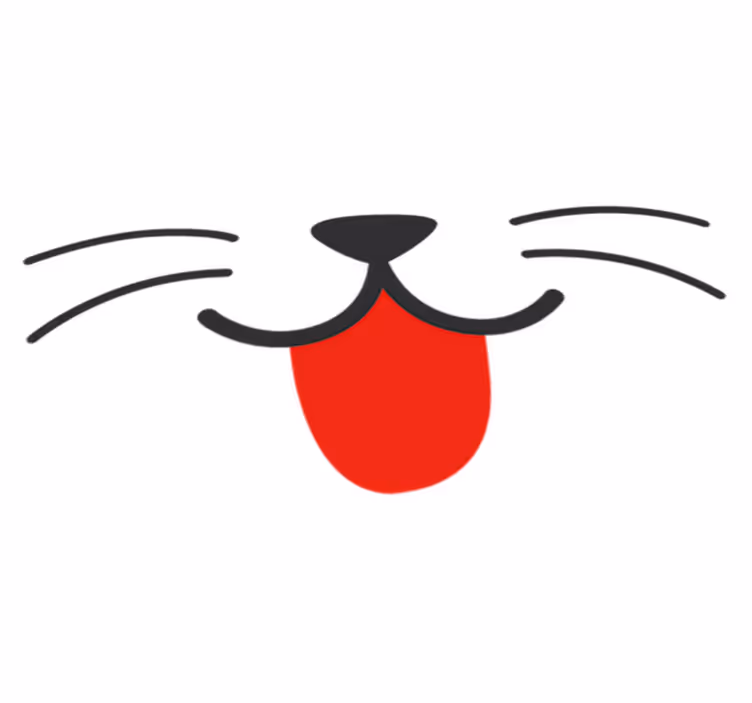 Tapis vinyle pour enfants motif bouche et nez de chat - TenStickers