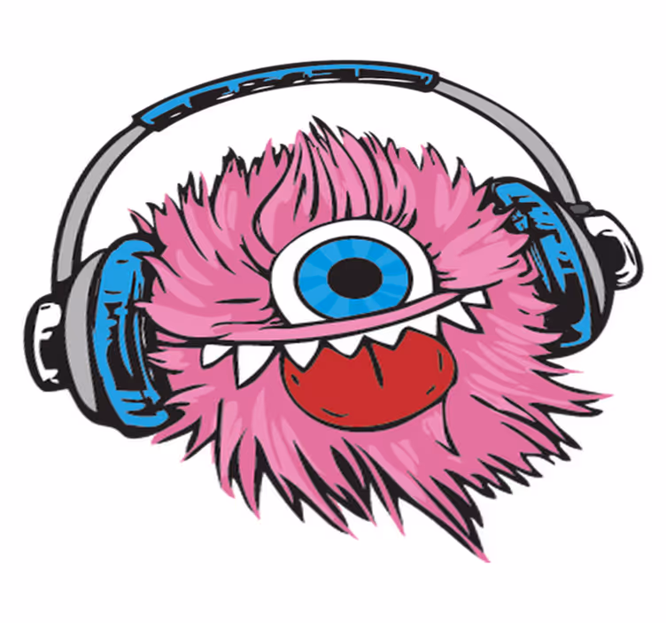 Tapis vinyle pour enfants monstre poilu rose - TenStickers