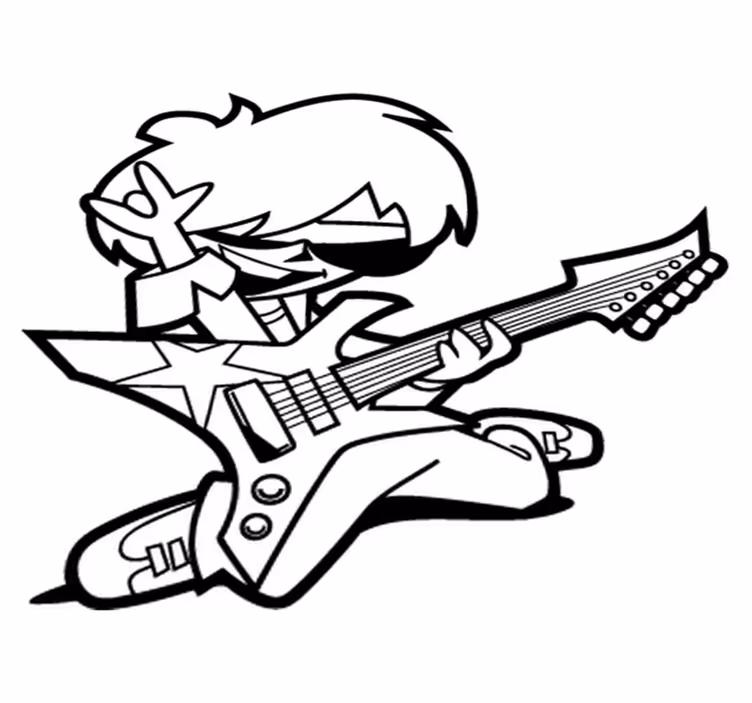 Tapis vinyle pour enfants adolescent avec guitare - TenStickers