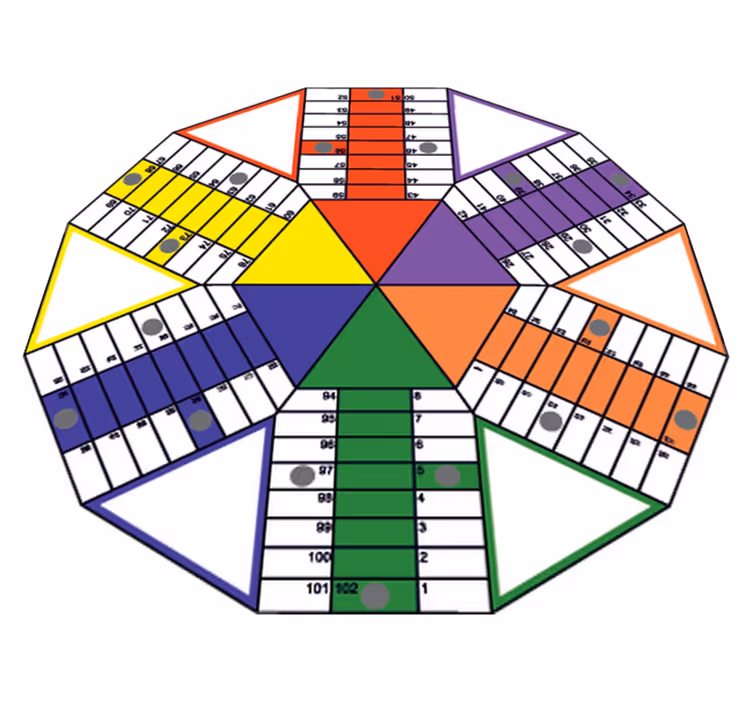 Tapis vinyle pour enfants motif géométrique parchis - TenStickers