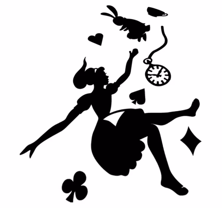Tapis vinyle pour enfants alicia et le lapin blanc - TenStickers