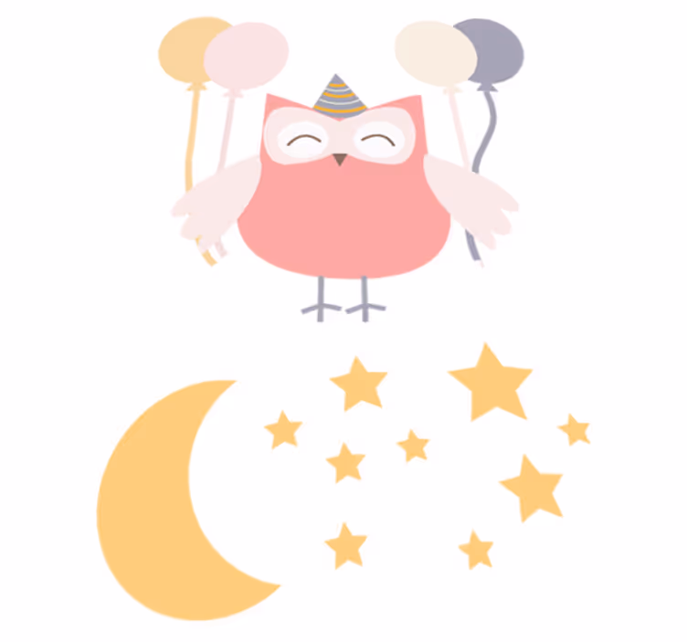 Tapis vinyle pour enfants hibou festif - TenStickers